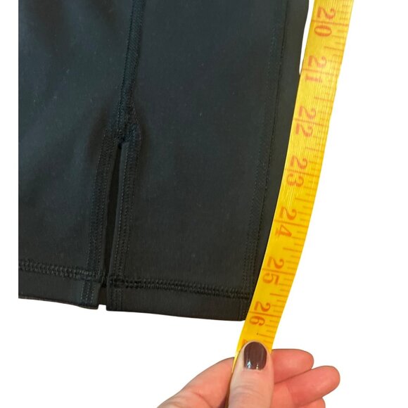 AERIE OFFLINE The Hugger Cropped Flare Slit Hem Legging Sz. Medium Black Lounge - Picture 7 of 9